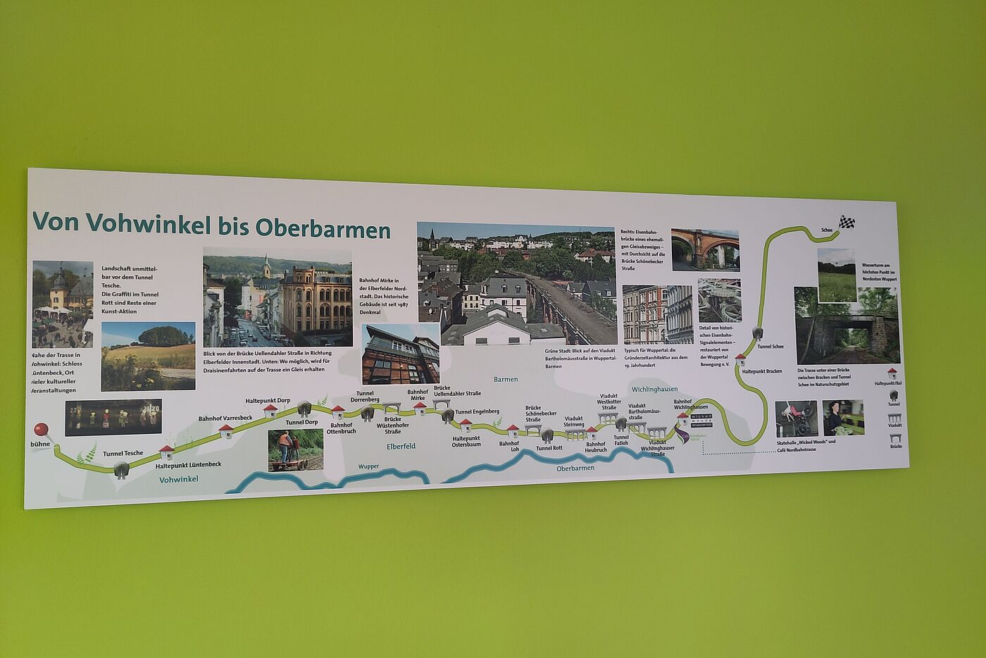Von Vohwinkel bis Oberbarmen. Die Nordbahntrasse ist viele Kilometer lang und verläuft in Ost-West Richtung.